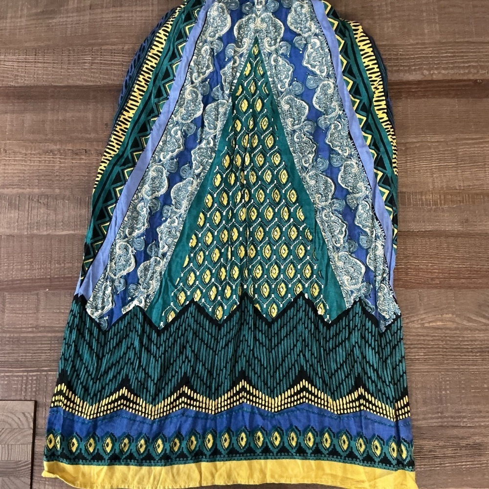 Angie Vibrant Blue and Green Maxi Dress - Picture 3 of 9